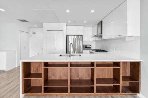 Ph8-3581 Ross Drive, Vancouver, BC - Indoor Photo Showing Kitchen With Double Sink With Upgraded Kitchen