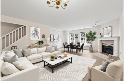 5-2600 Beaverbrook Crescent, Burnaby, BC - Indoor Photo Showing Living Room With Fireplace