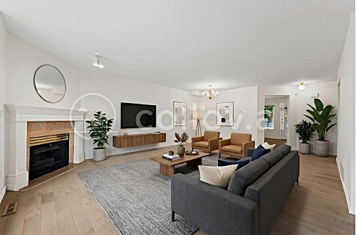 5-2600 Beaverbrook Crescent, Burnaby, BC - Indoor Photo Showing Living Room With Fireplace