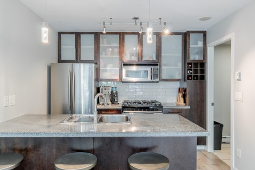 1227 Richards Street, Vancouver, BC - Indoor Photo Showing Kitchen With Double Sink With Upgraded Kitchen