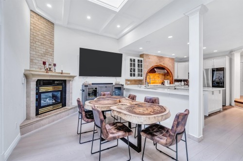 1219 Arborlynn Drive, North Vancouver, BC - Indoor Photo Showing Dining Room With Fireplace