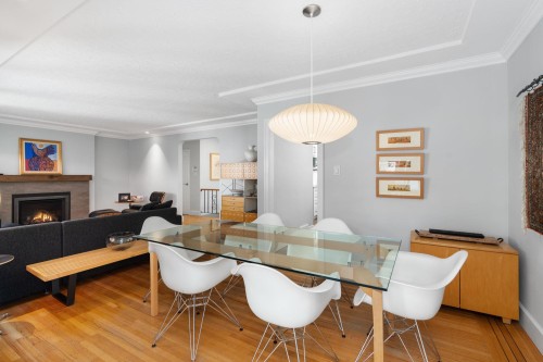 956 Belvista Crescent, North Vancouver, BC - Indoor Photo Showing Dining Room With Fireplace