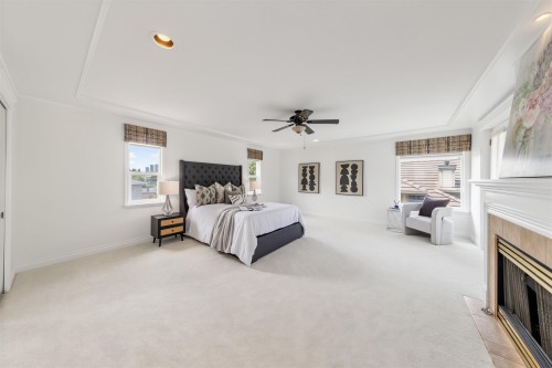 5885 Walker Avenue, Burnaby, BC - Indoor Photo Showing Bedroom With Fireplace