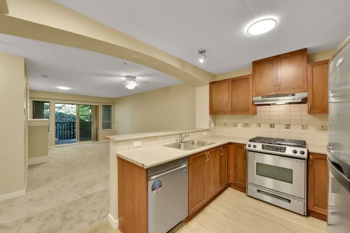 408-2959 Silver Springs Boulevard, Coquitlam, BC - Indoor Photo Showing Kitchen With Double Sink