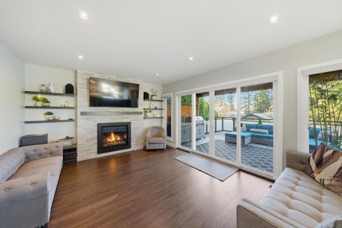 2023 Hill Drive, North Vancouver, BC - Indoor Photo Showing Living Room With Fireplace