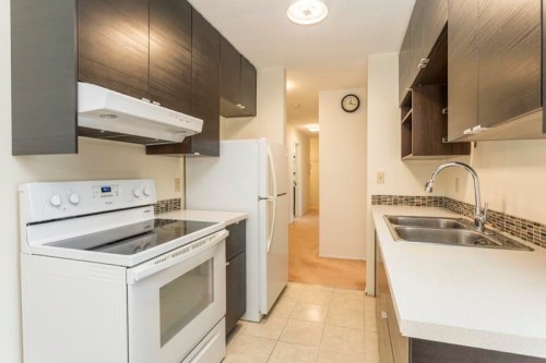 202-8040 Ryan Road, Richmond, BC - Indoor Photo Showing Kitchen With Double Sink
