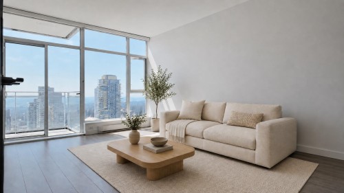 4105-4670 Assembly Way, Burnaby, BC - Indoor Photo Showing Living Room