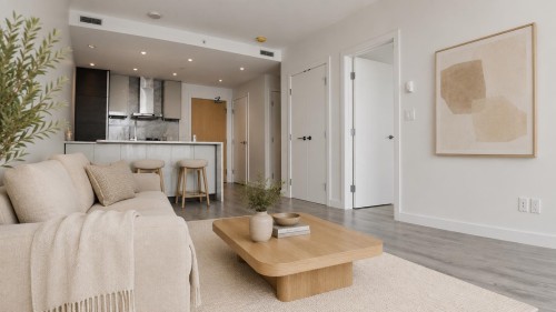 4105-4670 Assembly Way, Burnaby, BC - Indoor Photo Showing Living Room
