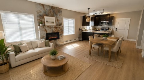 111-368 Ellesmere Avenue, Burnaby, BC - Indoor Photo Showing Living Room With Fireplace