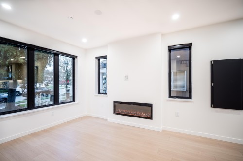 7960 Inverness Street, Vancouver, BC - Indoor Photo Showing Other Room With Fireplace