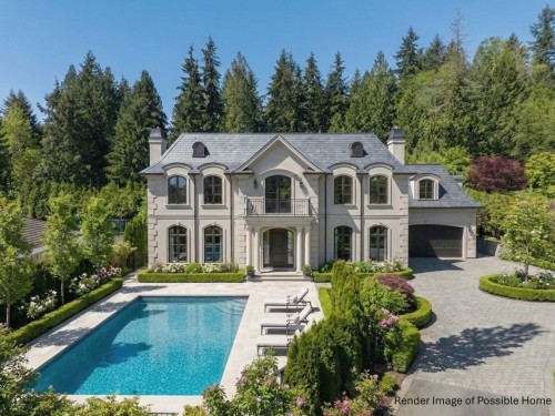 960 Pyrford Road, West Vancouver, BC - Outdoor With In Ground Pool With Facade