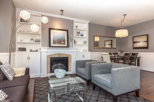 3355 Devonshire Avenue, Coquitlam, BC - Indoor Photo Showing Living Room With Fireplace