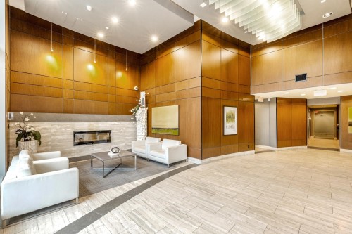 2501-3102 Windsor Gate, Coquitlam, BC - Indoor Photo Showing Other Room With Fireplace