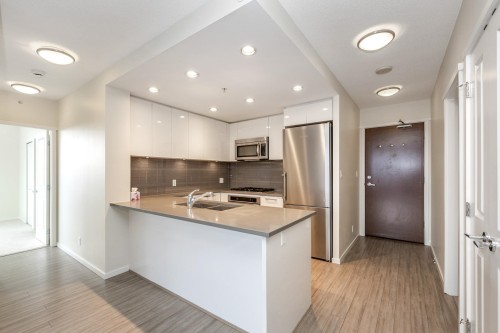 2501-3102 Windsor Gate, Coquitlam, BC - Indoor Photo Showing Kitchen With Double Sink With Upgraded Kitchen