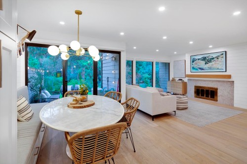 2159 Mcmullen Avenue, Vancouver, BC - Indoor Photo Showing Dining Room With Fireplace