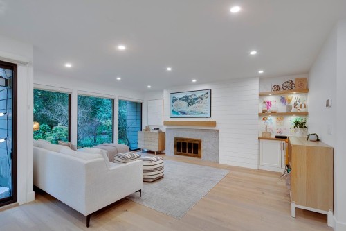 2159 Mcmullen Avenue, Vancouver, BC - Indoor Photo Showing Living Room With Fireplace