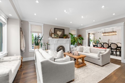 3095 5Th Avenue W, Vancouver, BC - Indoor Photo Showing Living Room With Fireplace