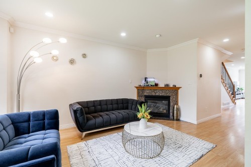 1124 Rochester Avenue, Coquitlam, BC - Indoor Photo Showing Living Room With Fireplace