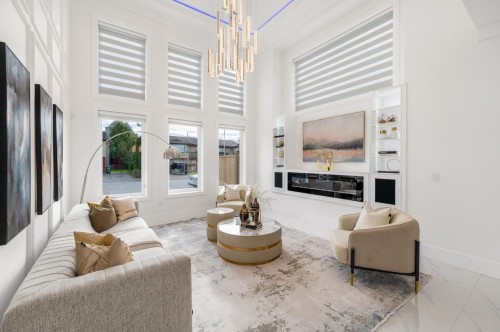 4991 Cabot Drive, Richmond, BC - Indoor Photo Showing Living Room With Fireplace