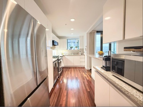 902-1888 Alberni Street, Vancouver, BC - Indoor Photo Showing Kitchen With Double Sink With Upgraded Kitchen