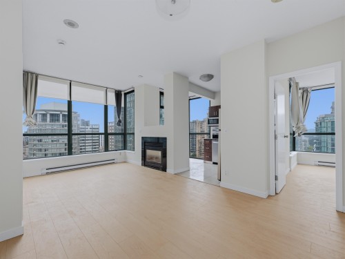 2304-1239 Georgia Street W, Vancouver, BC - Indoor With Fireplace