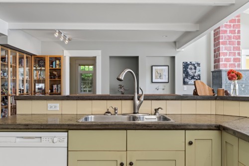 105 Island Park Drive, Galiano Island, BC - Indoor Photo Showing Kitchen With Double Sink