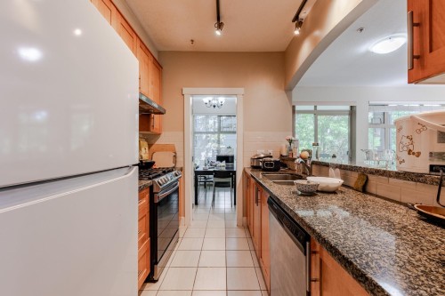 209-4885 Valley Drive, Vancouver, BC - Indoor Photo Showing Kitchen With Double Sink