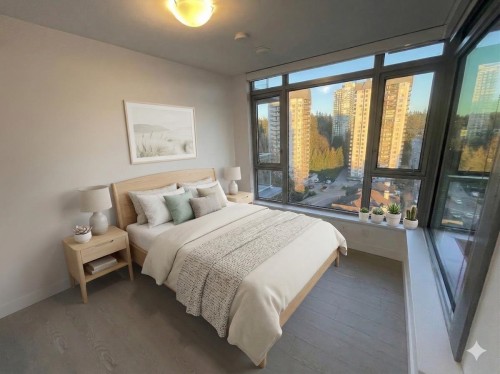 1307-518 Whiting Way, Coquitlam, BC - Indoor Photo Showing Bedroom