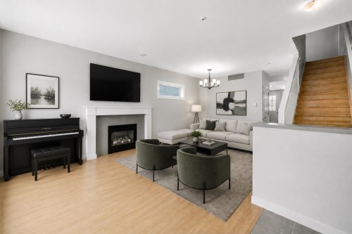 3265 Clermont Mews, Vancouver, BC - Indoor Photo Showing Living Room With Fireplace
