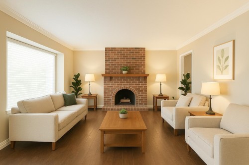 10340 Bamberton Drive, Richmond, BC - Indoor Photo Showing Living Room With Fireplace