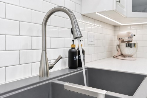 106-4745 54A Street, Delta, BC - Indoor Photo Showing Kitchen With Double Sink