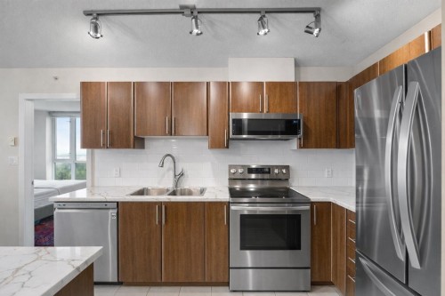3003-1178 Heffley Crescent, Coquitlam, BC - Indoor Photo Showing Kitchen With Double Sink