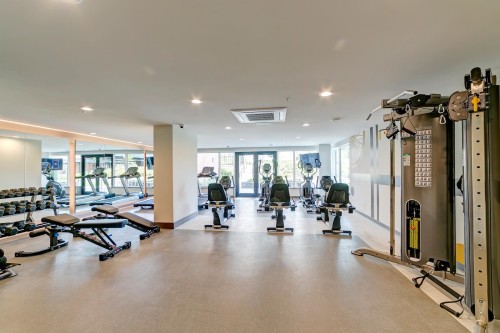 2203-3096 Windsor Gate, Coquitlam, BC - Indoor Photo Showing Gym Room
