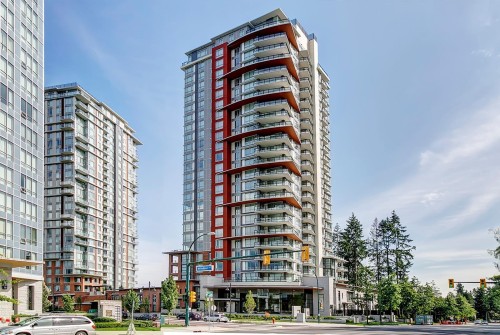2203-3096 Windsor Gate, Coquitlam, BC - Outdoor With Balcony With Facade