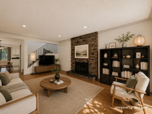 1961 Flynn Crescent, Coquitlam, BC - Indoor Photo Showing Living Room With Fireplace