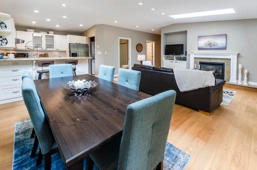 2235 Alden Lane, North Vancouver, BC - Indoor Photo Showing Dining Room With Fireplace