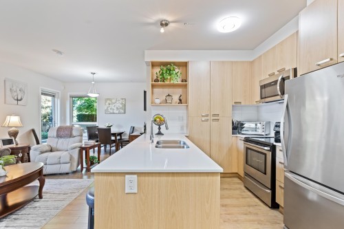 108-20331 Dewdney Trunk Rd, Maple Ridge, BC - Indoor Photo Showing Kitchen With Double Sink