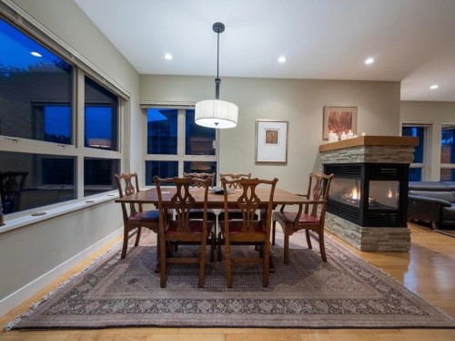 2982 Chesterfield Avenue, North Vancouver, BC - Indoor Photo Showing Dining Room With Fireplace