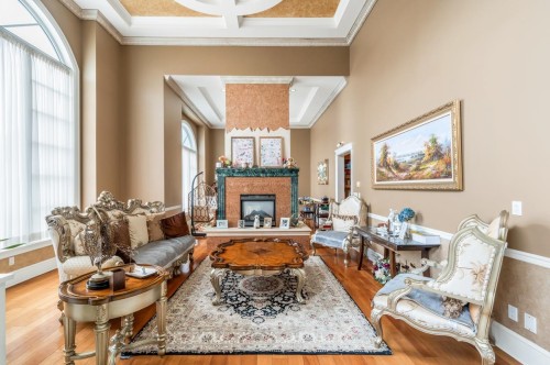 7351 Grandy Road, Richmond, BC - Indoor Photo Showing Living Room With Fireplace
