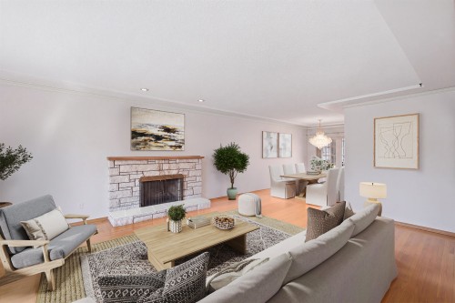 2727 36Th Avenue W, Vancouver, BC - Indoor Photo Showing Living Room With Fireplace