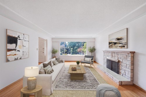 2727 36Th Avenue W, Vancouver, BC - Indoor Photo Showing Living Room With Fireplace
