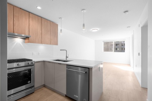 202-108 8Th Street E, North Vancouver, BC - Indoor Photo Showing Kitchen With Double Sink