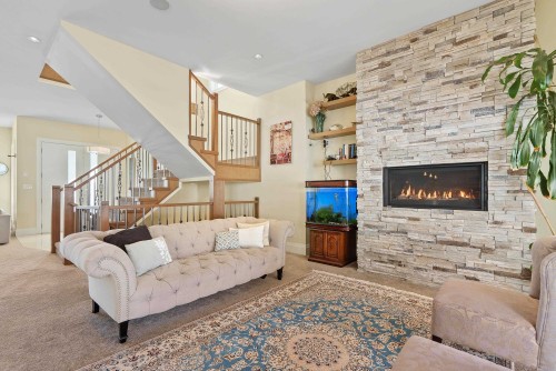 1408 Strawline Hill Street, Coquitlam, BC - Indoor Photo Showing Living Room With Fireplace
