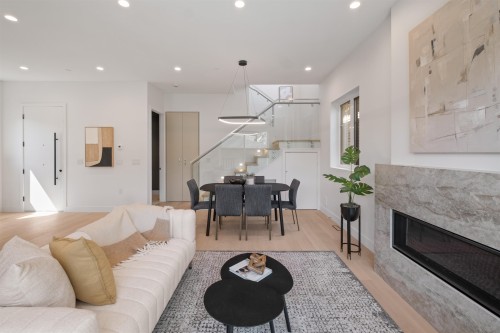 2236 5Th Avenue E, Vancouver, BC - Indoor Photo Showing Living Room With Fireplace