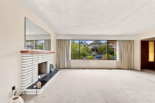 1955 Turner Street, Vancouver, BC - Indoor Photo Showing Other Room With Fireplace