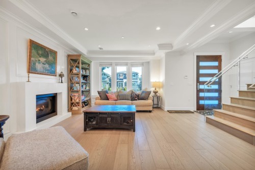 5887 Battison Street, Vancouver, BC - Indoor Photo Showing Living Room With Fireplace