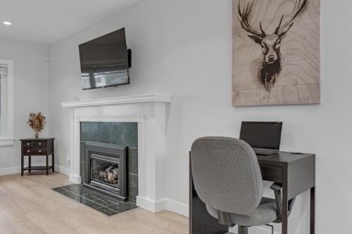 409 27Th Street W, North Vancouver, BC - Indoor Photo Showing Office With Fireplace