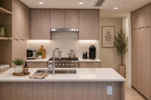 501-1401 Hunter Street, North Vancouver, BC - Indoor Photo Showing Kitchen With Double Sink With Upgraded Kitchen