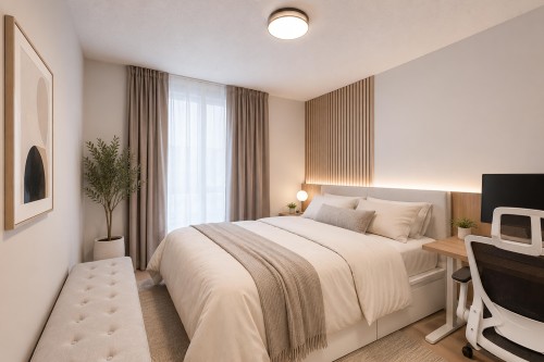 501-1401 Hunter Street, North Vancouver, BC - Indoor Photo Showing Bedroom
