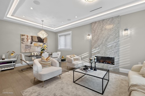 3349 37Th Avenue W, Vancouver, BC - Indoor Photo Showing Living Room With Fireplace